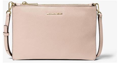 michael michael kors soft pink large double pouch crossbody bag|michael kors pink canvas tote.